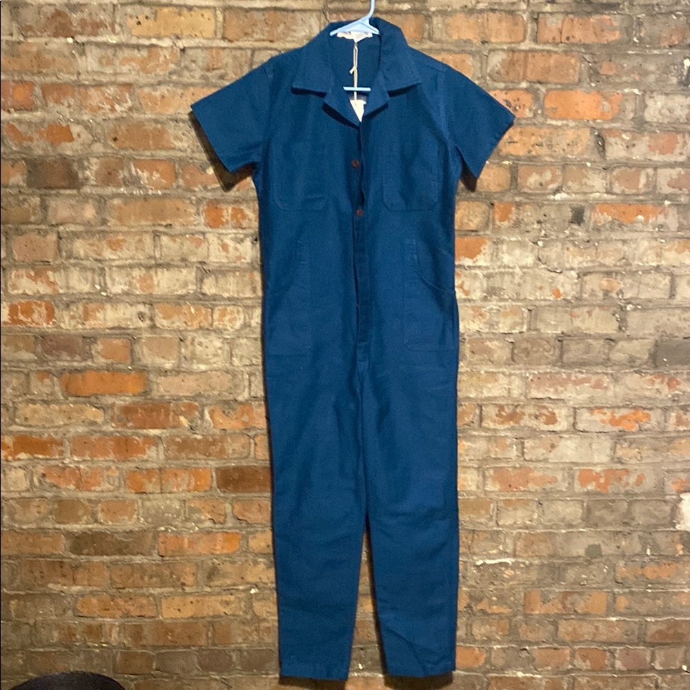 Caron Callahan Blue Jumpsuit with Utility Style